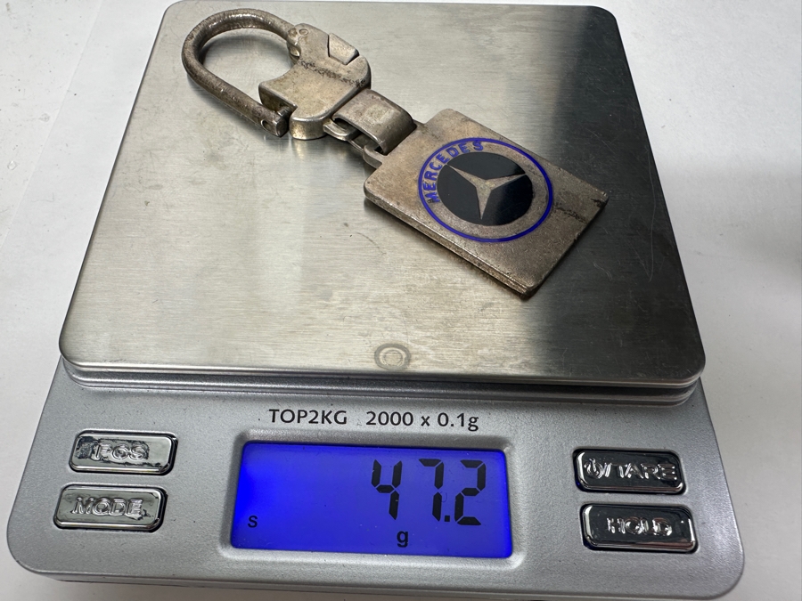 Sterling Silver Mercedes Key Chain - Clasp Needs Repair 47.2g [Photo 4]