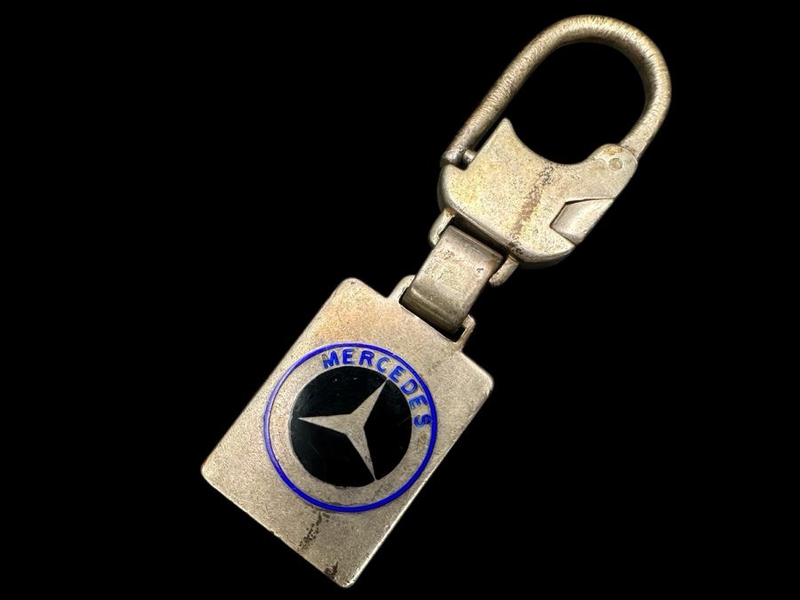 Sterling Silver Mercedes Key Chain - Clasp Needs Repair 47.2g