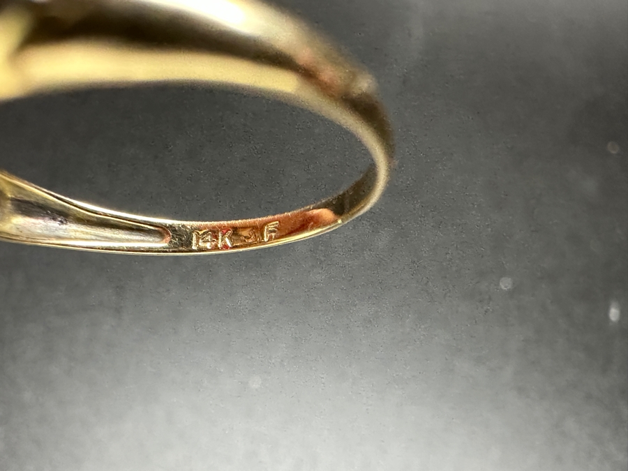 14k Gold 14x7mm Imitation Ruby Ring Size 5.75 2.5g Retails $600 [Photo 6]