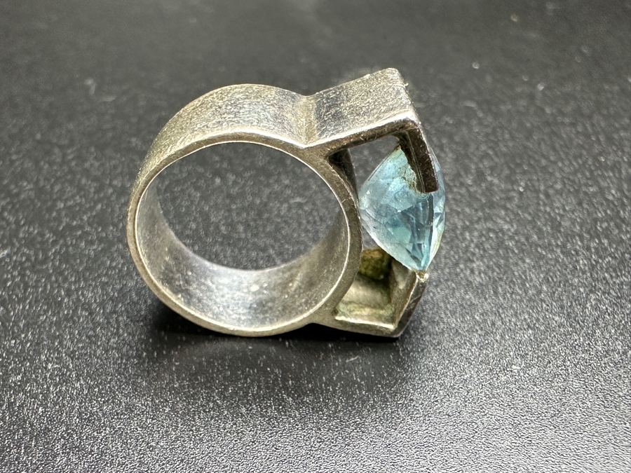 Sterling Silver Modernist Ring Size 5.5 9.8g [Photo 9]