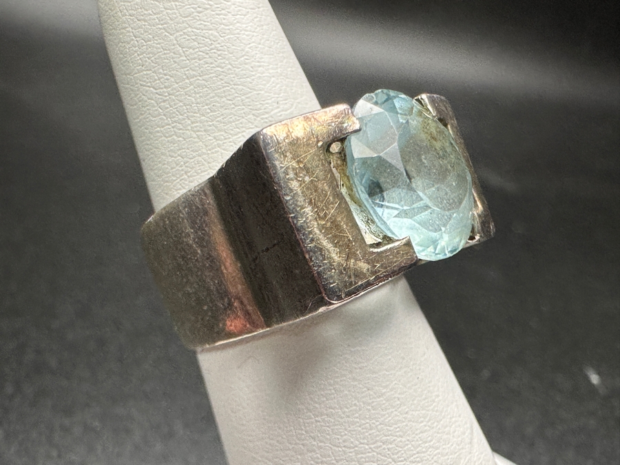 Sterling Silver Modernist Ring Size 5.5 9.8g [Photo 3]