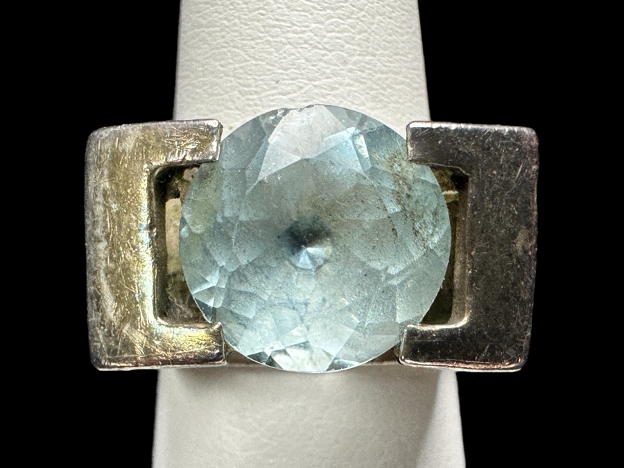 Sterling Silver Modernist Ring Size 5.5 9.8g