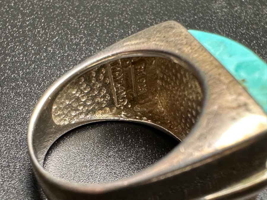 Sterling Silver Turquoise Ring Size 8.5 11.5g [Photo 6]