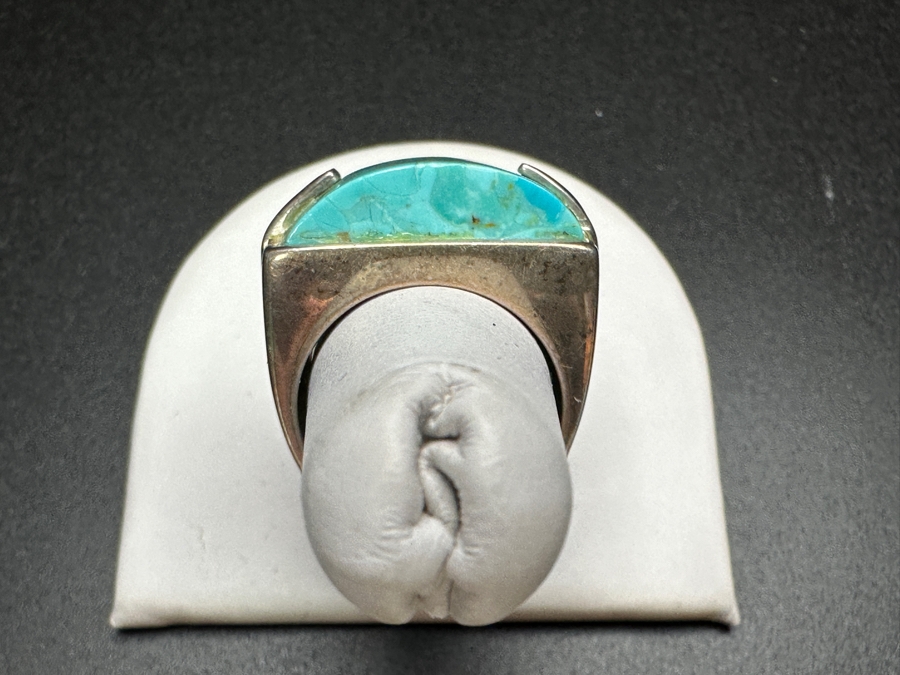 Sterling Silver Turquoise Ring Size 8.5 11.5g [Photo 5]