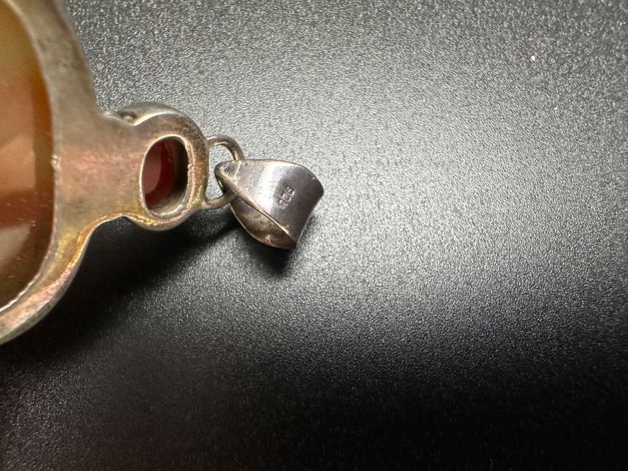 Sterling Silver Pendant With Agates And Pearl 13.8g [Photo 6]