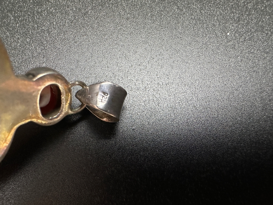 Sterling Silver Pendant With Agates And Pearl 13.8g [Photo 5]