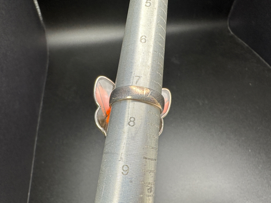 .950 Silver Butterfly Ring Signed WC Peru Size 7.5 11.1g [Photo 6]
