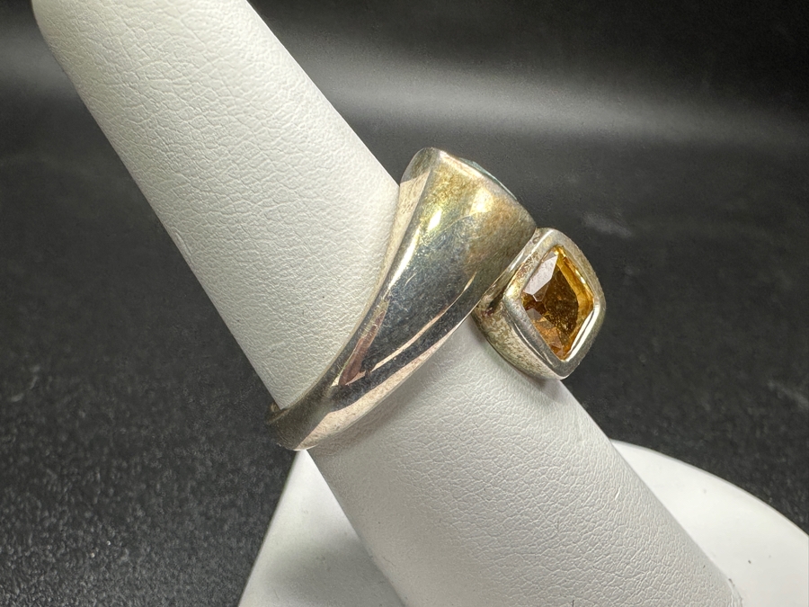 Sterling Silver Modernist Ring Size 7.5 7.6g [Photo 6]