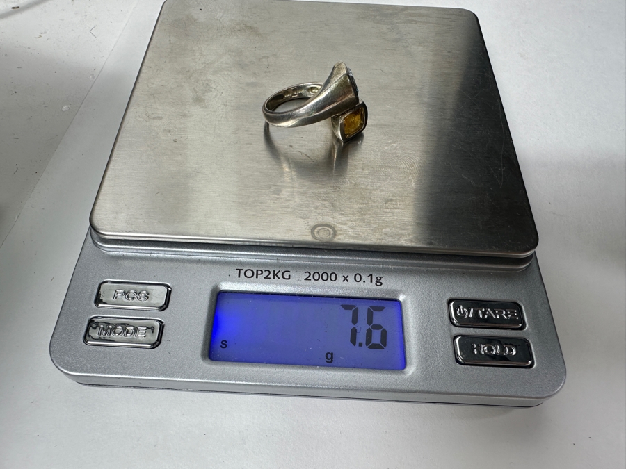 Sterling Silver Modernist Ring Size 7.5 7.6g [Photo 11]