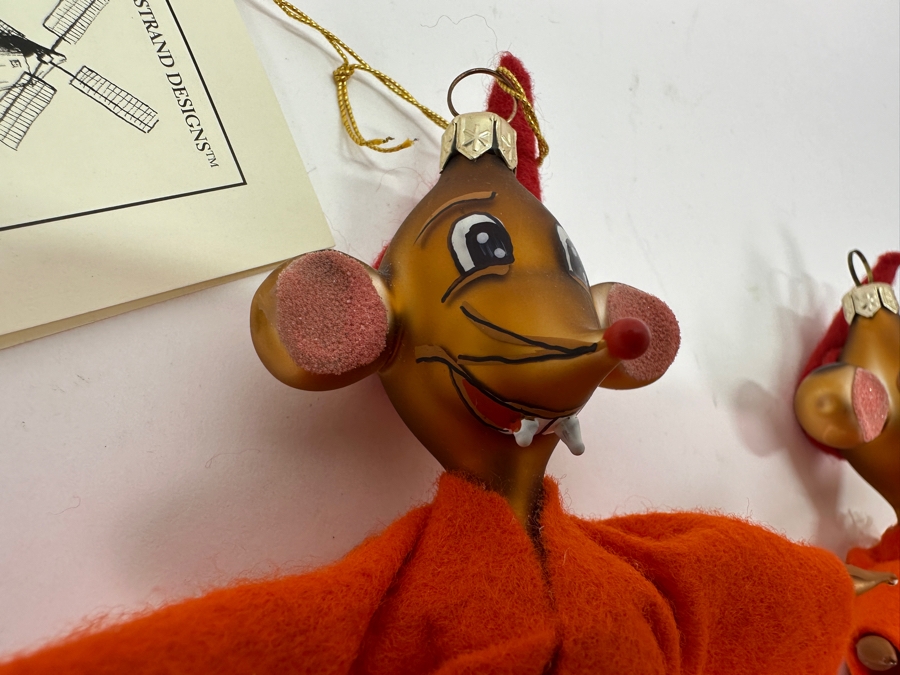 David Strand Pair of Handmade Glass Mice Christmas Ornaments Retails $140 [Photo 3]