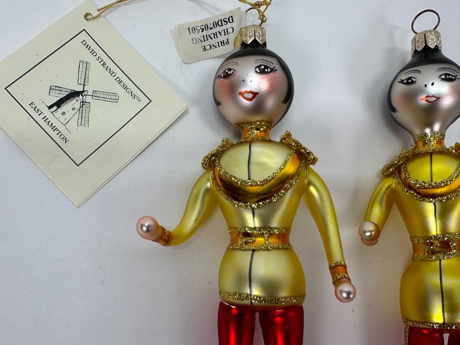 David Strand Pair of Handmade Glass Prince Charming Christmas Ornaments Retails $156 [Photo 2]