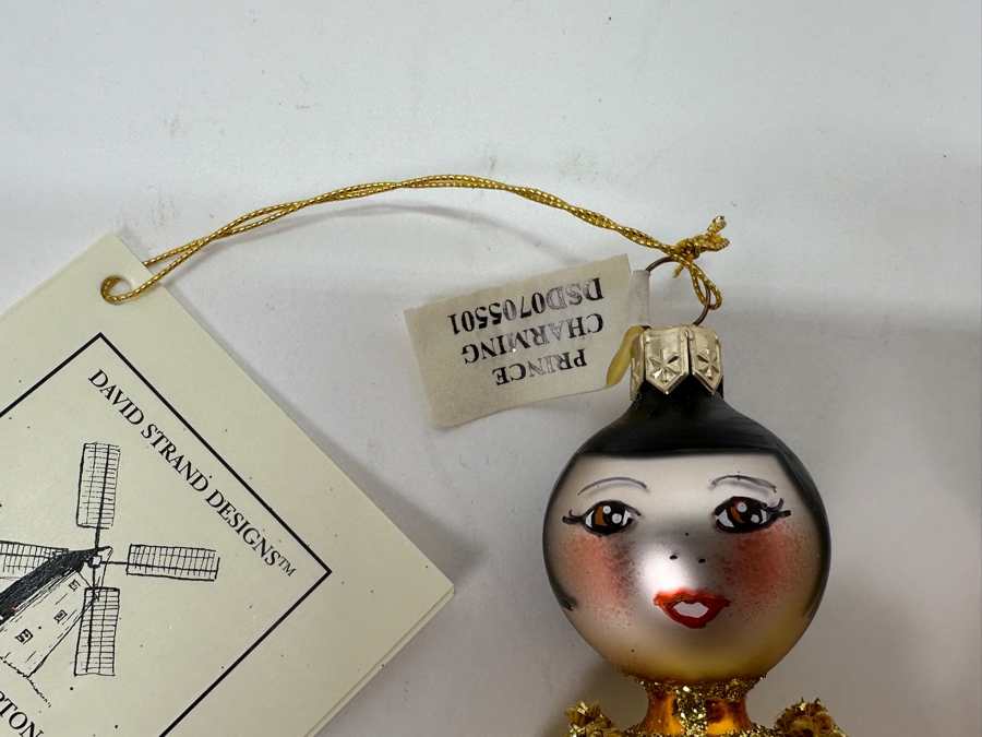 David Strand Pair of Handmade Glass Prince Charming Christmas Ornaments Retails $156 [Photo 3]