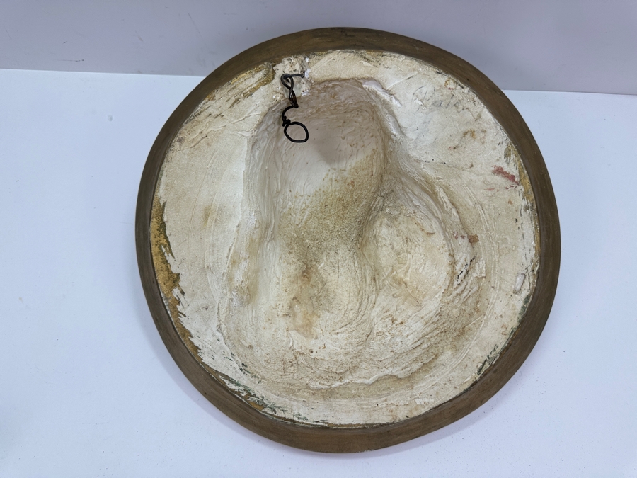 Relief Plaster Chalkware Polychrome Jesus Wall Plaque 12W X 4.5D [Photo 7]