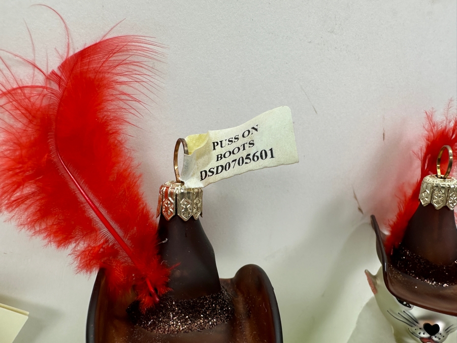(4) David Strand  Handmade Glass Puss In Boots Christmas Ornaments Retails $312 [Photo 4]