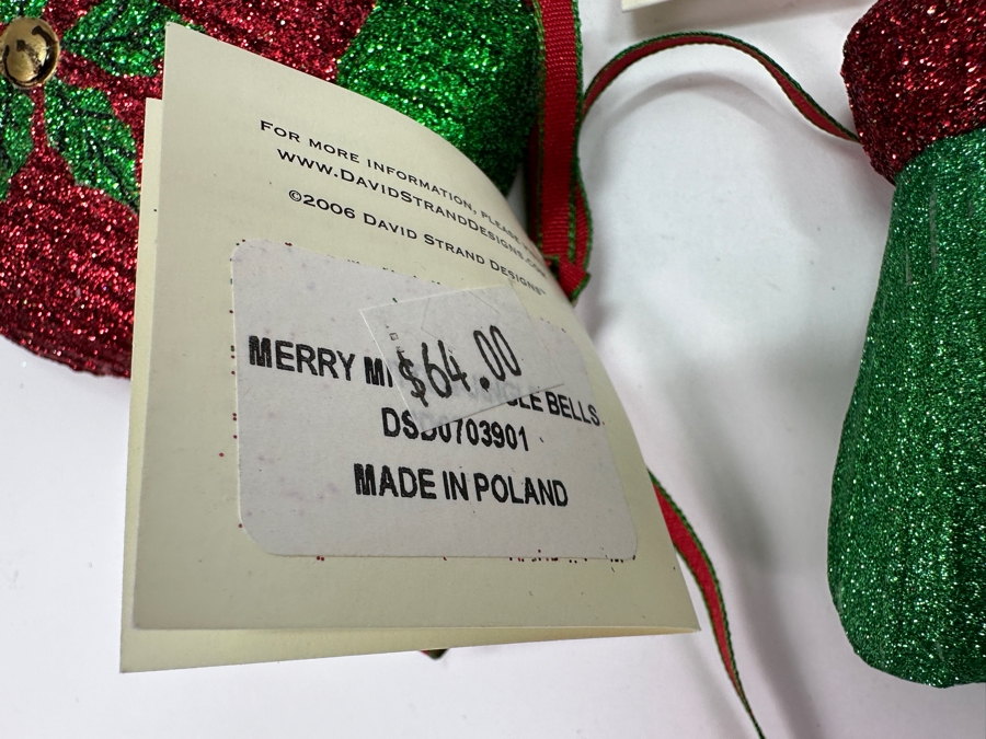 (4) David Strand Handmade Glass Mitten Christmas Ornaments Retails $256 [Photo 7]