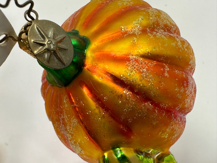 (2) Christopher Radko Handmade Glass Pumpkin Ornaments [Photo 3]