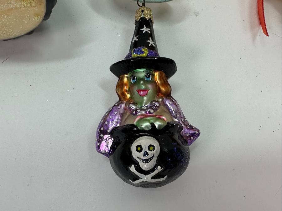 (3) Assorted Christopher Radko Handmade Glass Halloween Themed Ornaments [Photo 6]