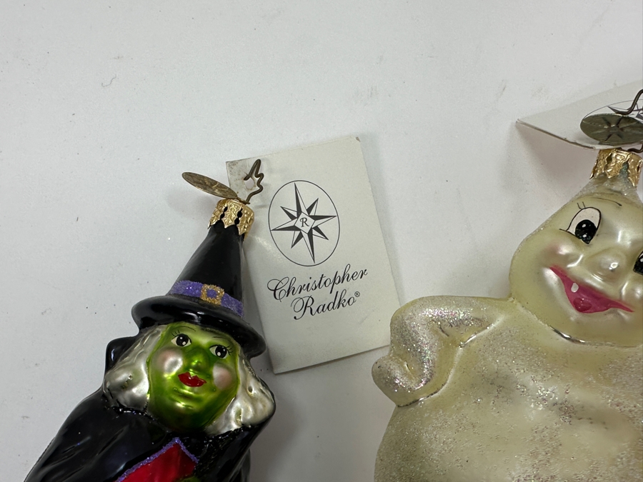 (3) Assorted Christopher Radko Handmade Glass Halloween Themed Ornaments [Photo 3]