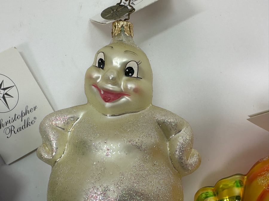 (3) Assorted Christopher Radko Handmade Glass Halloween Themed Ornaments [Photo 4]