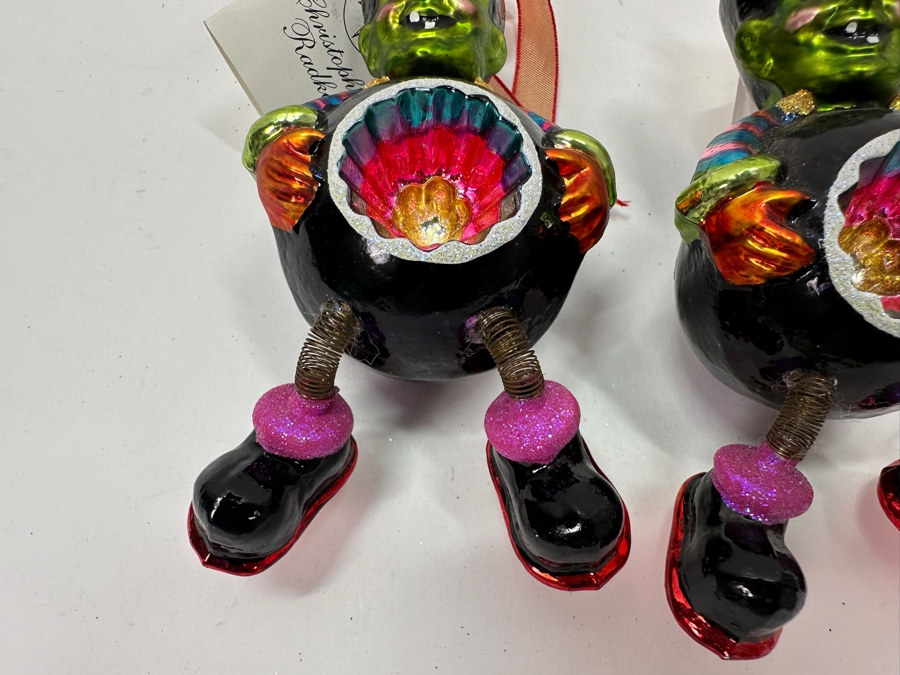 (2) Christopher Radko Handmade Glass Frankenstein Ornaments [Photo 2]