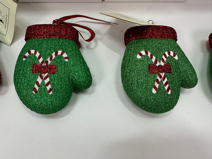 (4) David Strand Handmade Glass Mitten Christmas Ornaments Retails $256 [Photo 3]