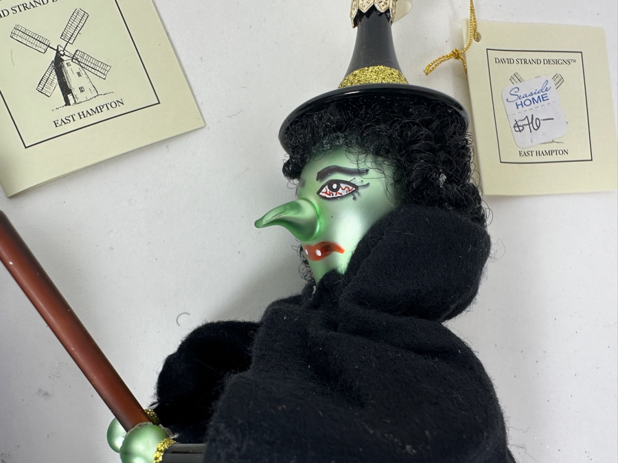 (3) David Strand Handmade Glass Flying Witch Ornaments Retails $228 [Photo 2]
