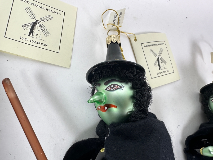 (3) David Strand Handmade Glass Flying Witch Ornaments Retails $228 [Photo 3]