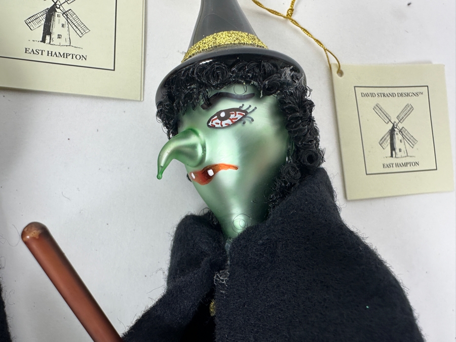(3) David Strand Handmade Glass Flying Witch Ornaments Retails $228 [Photo 2]