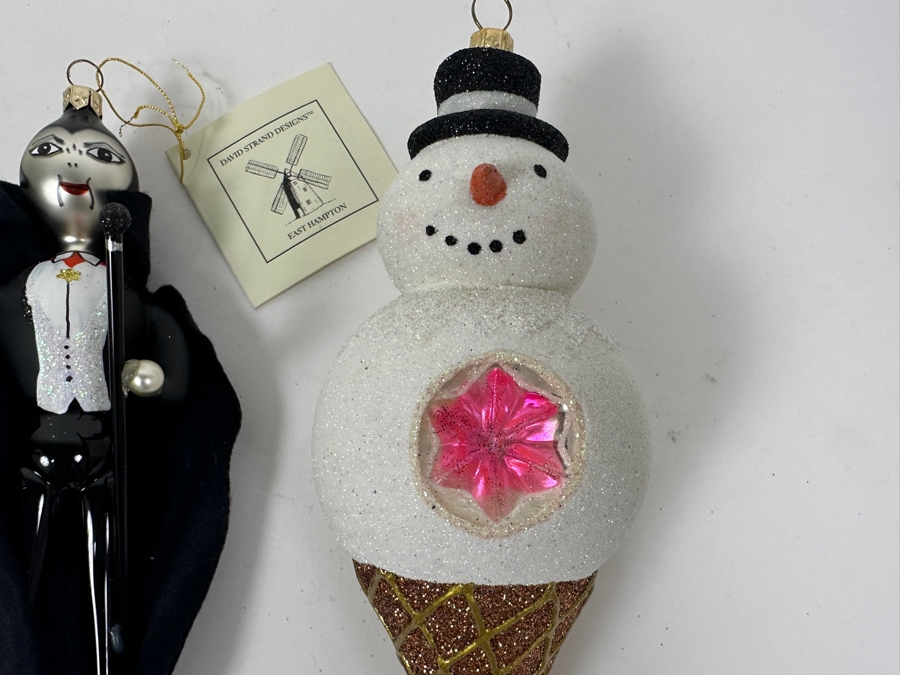 (2) David Strand Handmade Glass Christmas Ornaments Retails $140 [Photo 4]