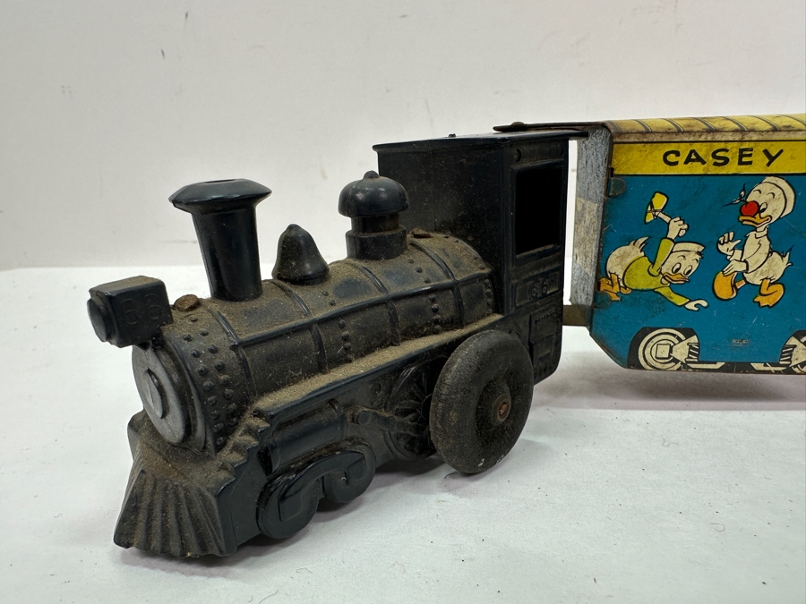 Vintage Marx Toys Casey Jr. Disneyland Express Tin Litho Wind-up Toy Train 12.5'L [Photo 12]