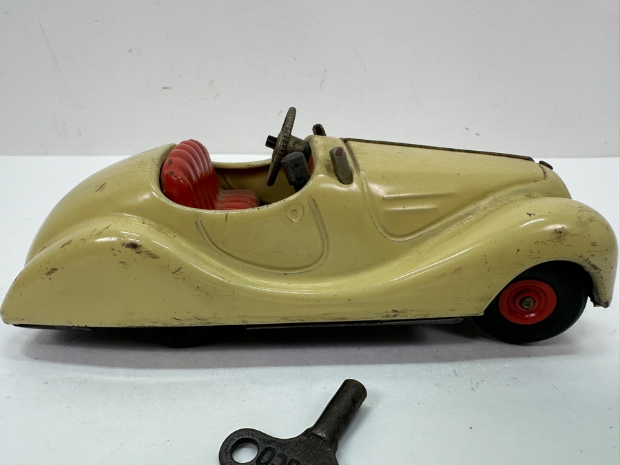 Vintage Schuco Akustico 2002 Wind-up Tinplate Toy Car with Key Made In Us Zone Germany [Photo 8]
