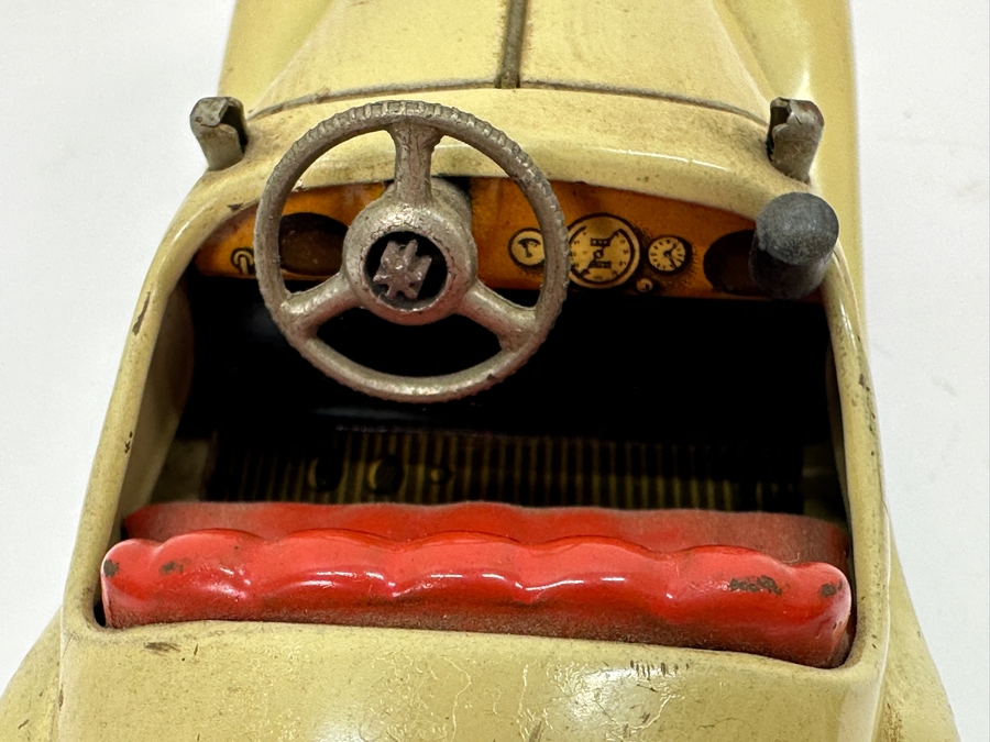 Vintage Schuco Akustico 2002 Wind-up Tinplate Toy Car with Key Made In Us Zone Germany [Photo 10]