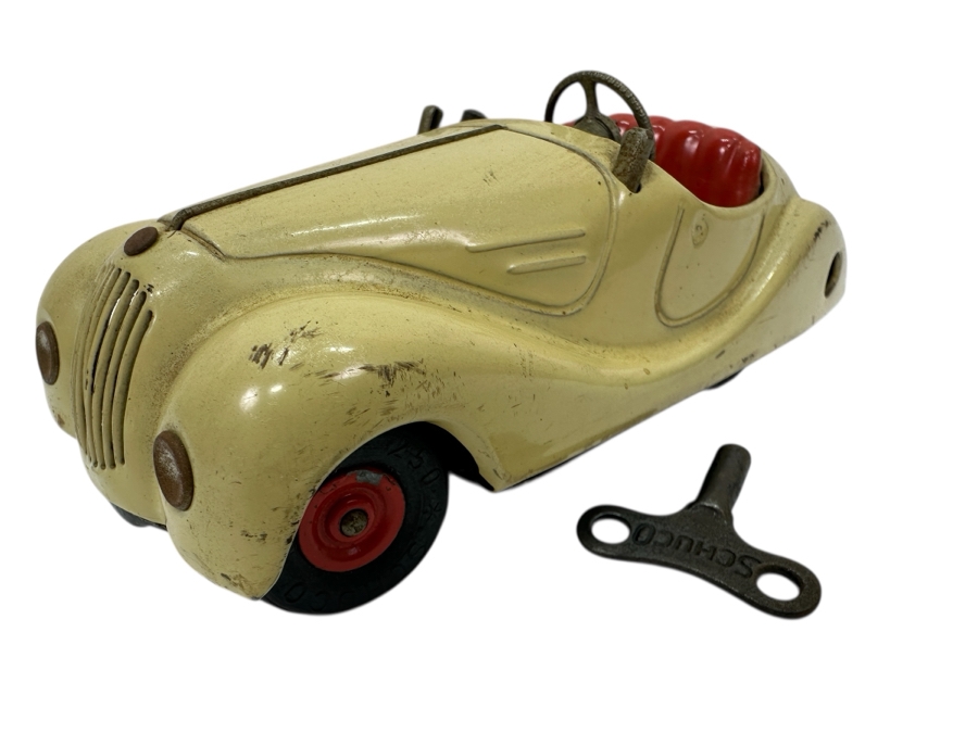 Vintage Schuco Akustico 2002 Wind-up Tinplate Toy Car with Key Made In Us Zone Germany [Photo 2]