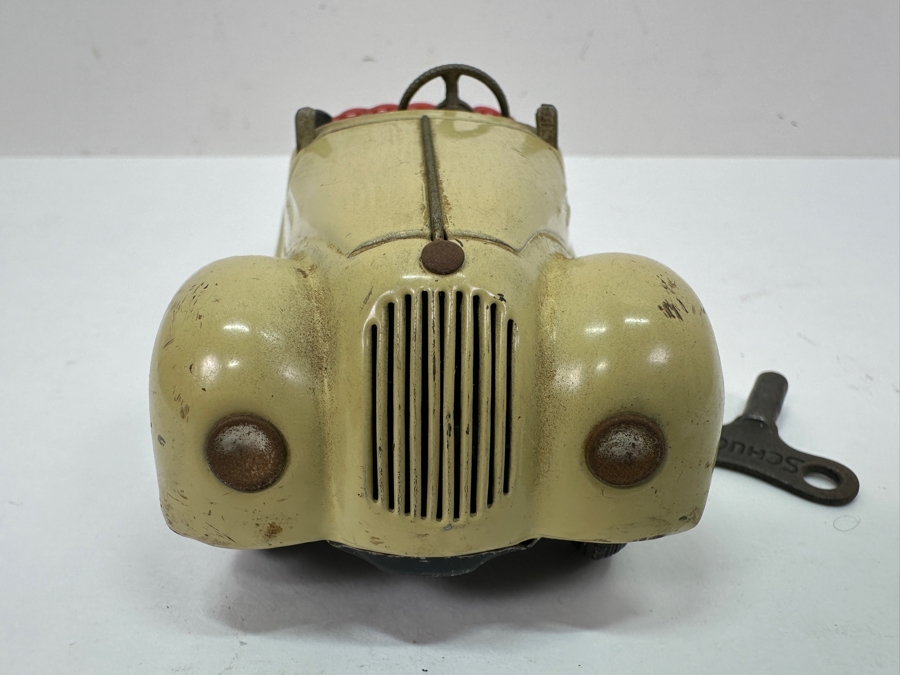 Vintage Schuco Akustico 2002 Wind-up Tinplate Toy Car with Key Made In Us Zone Germany [Photo 7]