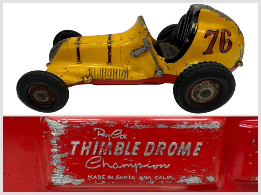 Vintage Roy Cox Thimble Drome Champion Tether Toy Car 9.5'L
