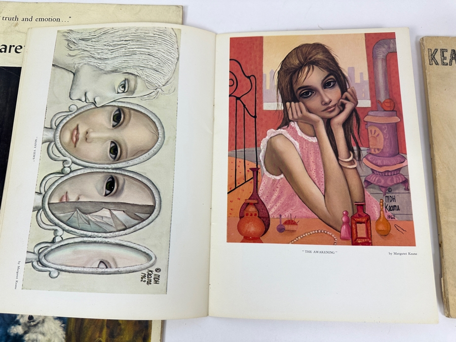 (3) Margaret And Walter Keane Portfolio Editions Art Books - Middle Book Is Hand Signed By Artist Walter Keane [Photo 29]