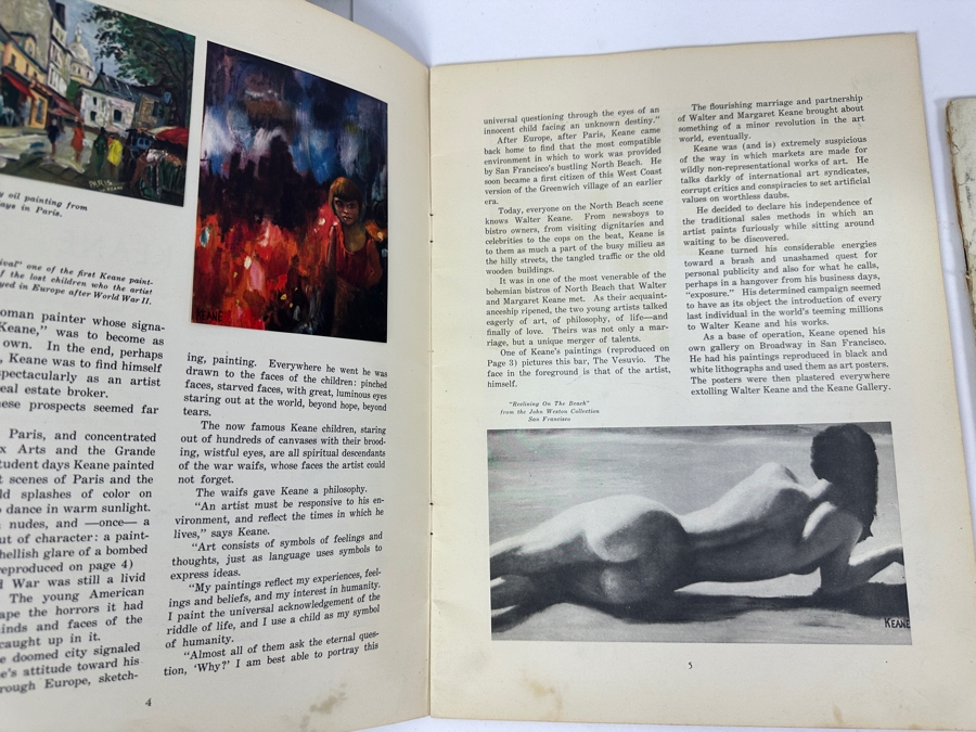 (3) Margaret And Walter Keane Portfolio Editions Art Books - Middle Book Is Hand Signed By Artist Walter Keane [Photo 5]