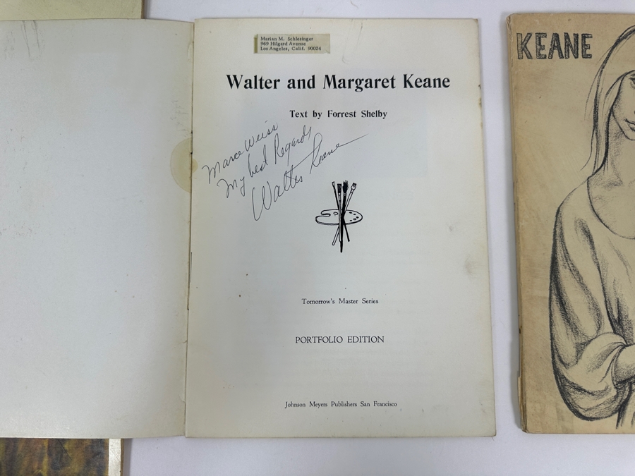 (3) Margaret And Walter Keane Portfolio Editions Art Books - Middle Book Is Hand Signed By Artist Walter Keane [Photo 18]