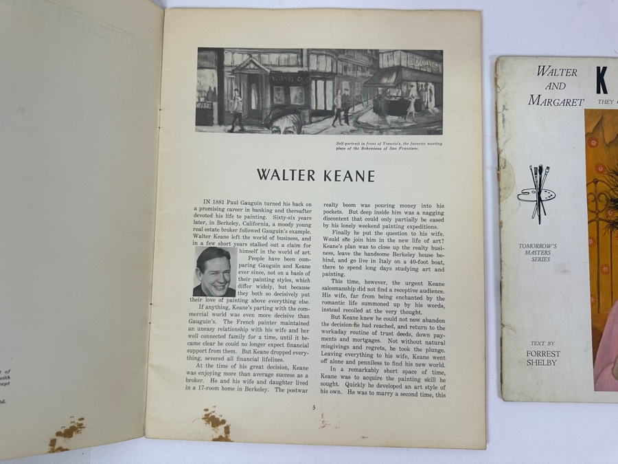 (3) Margaret And Walter Keane Portfolio Editions Art Books - Middle Book Is Hand Signed By Artist Walter Keane [Photo 4]