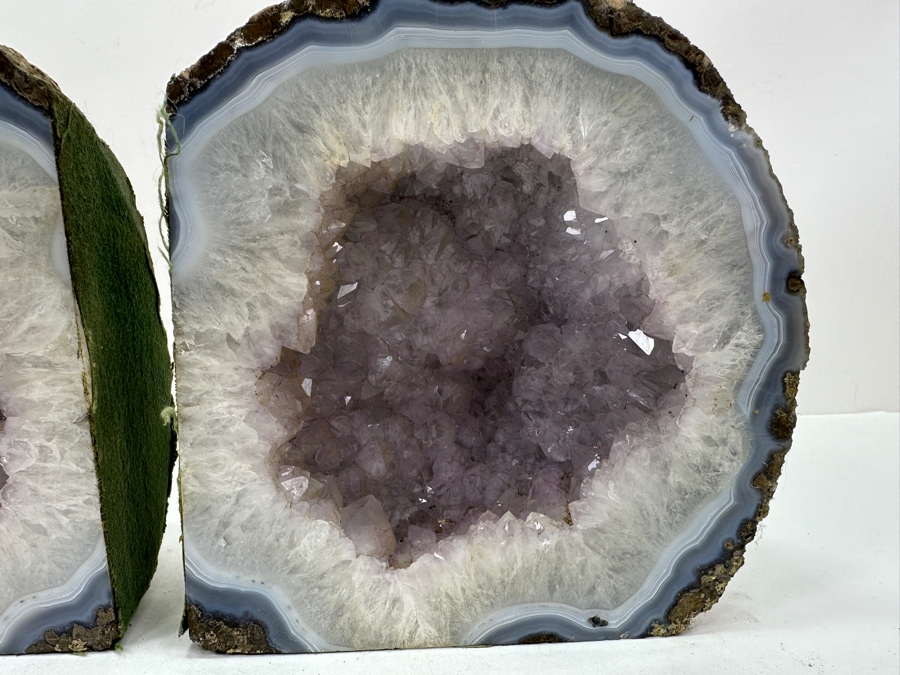 Pair of Amethyst Geode Bookends 6'W x 6.5'H [Photo 3]