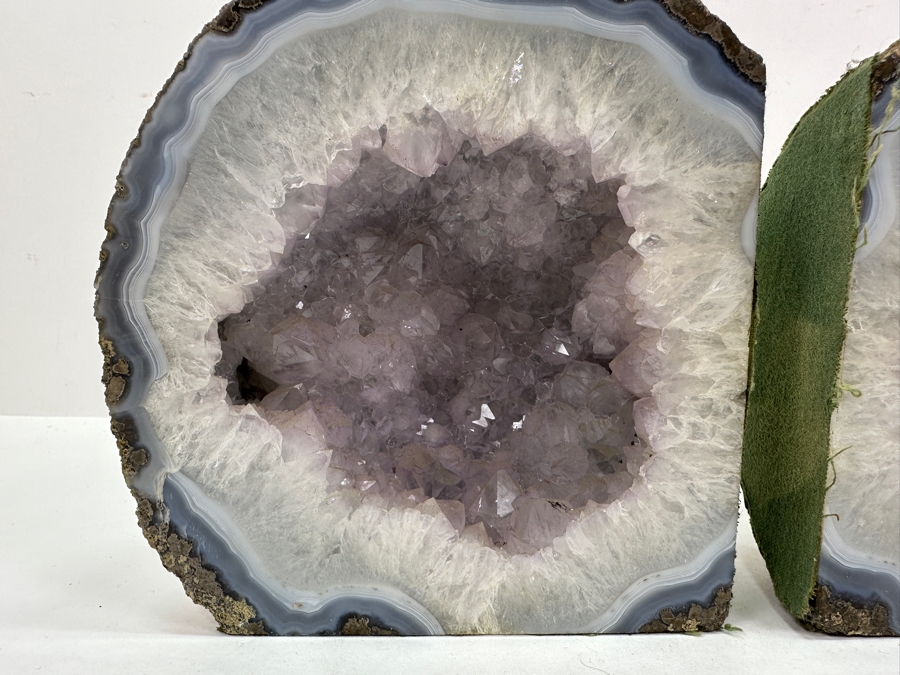 Pair of Amethyst Geode Bookends 6'W x 6.5'H [Photo 2]
