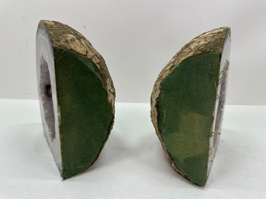 Pair of Amethyst Geode Bookends 6'W x 6.5'H [Photo 6]