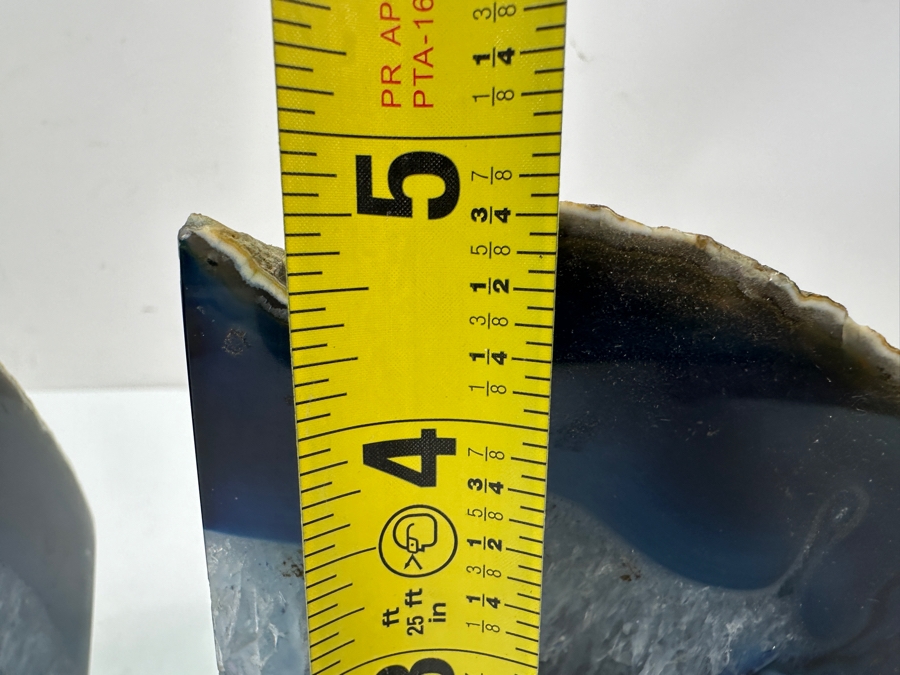 Pair of Blue Agate Geode Bookends 4.5'W x 5'H [Photo 9]