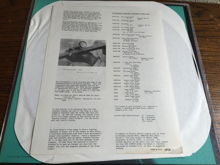 Furry Lewis ‎– Furry Lewis - FS 3823 [Photo 5]