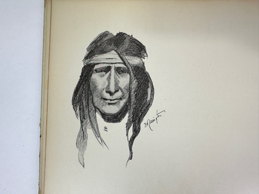 Just Added - Antique 1902 Oversized Hardcover Portfolio Book Done In The Open Drawings By Frederic Remington [Photo 8]