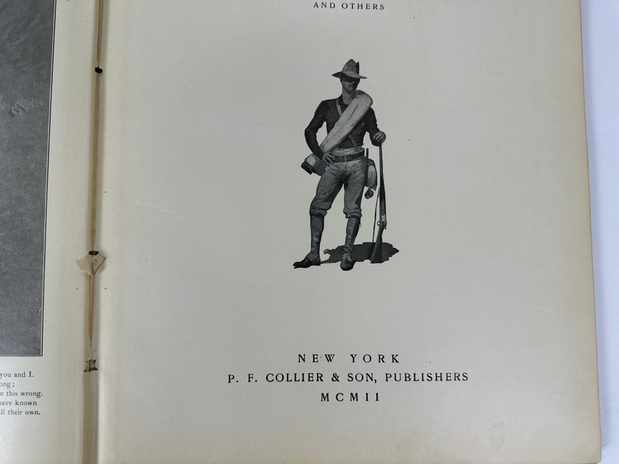 Just Added - Antique 1902 Oversized Hardcover Portfolio Book Done In The Open Drawings By Frederic Remington [Photo 6]