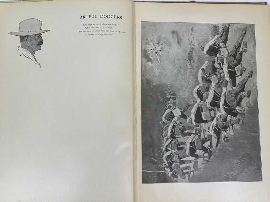 Just Added - Antique 1902 Oversized Hardcover Portfolio Book Done In The Open Drawings By Frederic Remington [Photo 11]