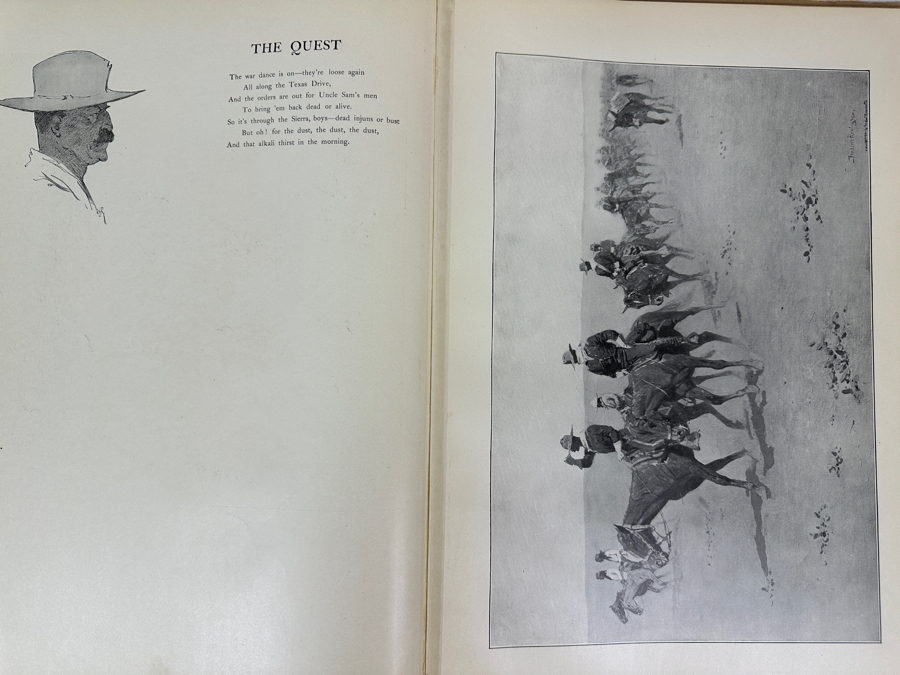 Just Added - Antique 1902 Oversized Hardcover Portfolio Book Done In The Open Drawings By Frederic Remington [Photo 15]