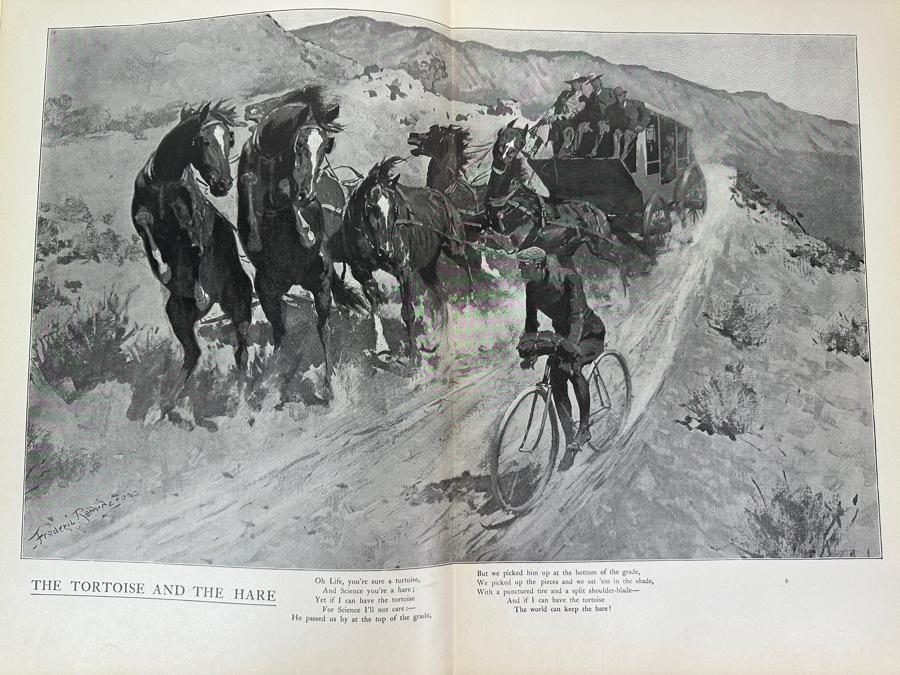 Just Added - Antique 1902 Oversized Hardcover Portfolio Book Done In The Open Drawings By Frederic Remington [Photo 14]