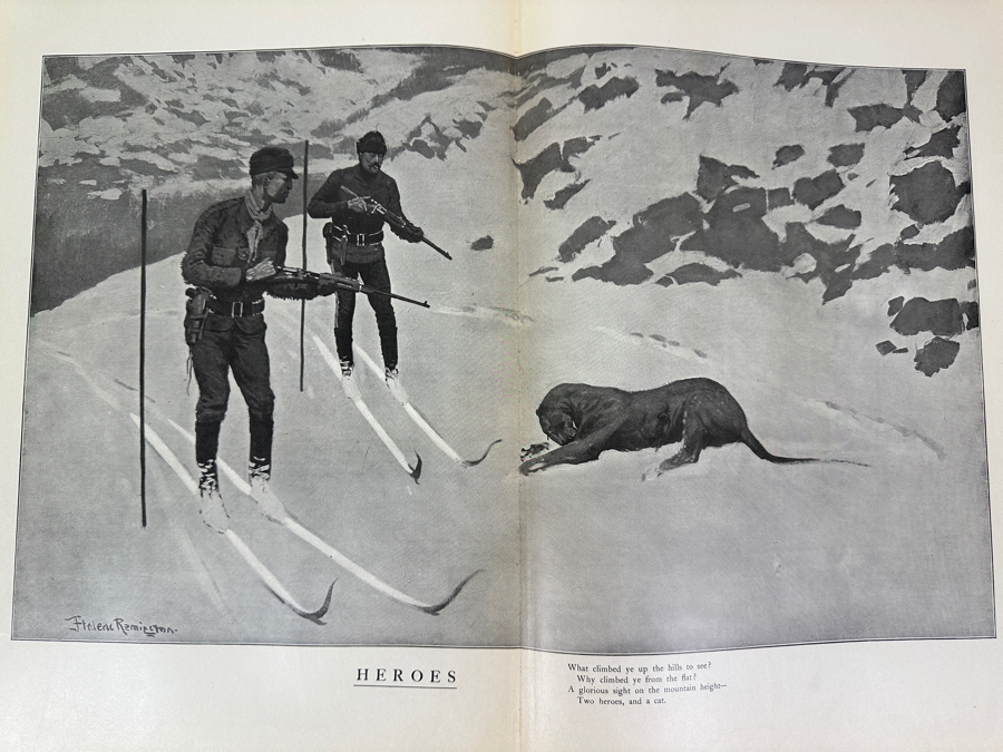 Just Added - Antique 1902 Oversized Hardcover Portfolio Book Done In The Open Drawings By Frederic Remington [Photo 16]